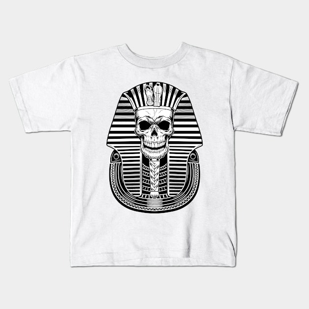 Pharaoh Skull Kids T-Shirt by Mako Design 